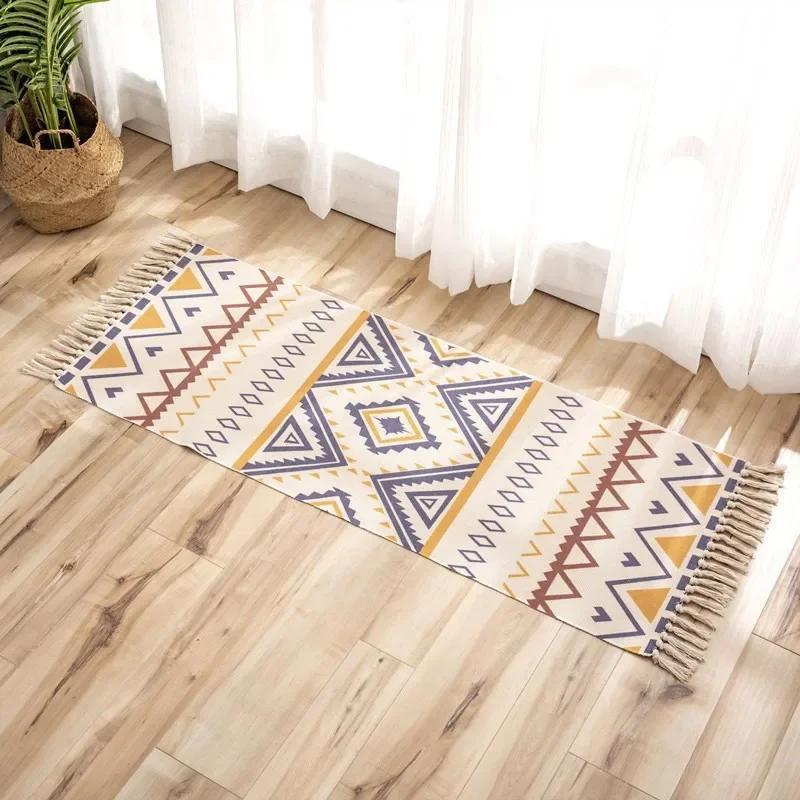 

60x150cm 60x180cm Retro Rugs and Carpet for Living Room Home Soft Bohemian Tassel Carpets Table Bedside Rug Door Mat Home Decor 60x90cm