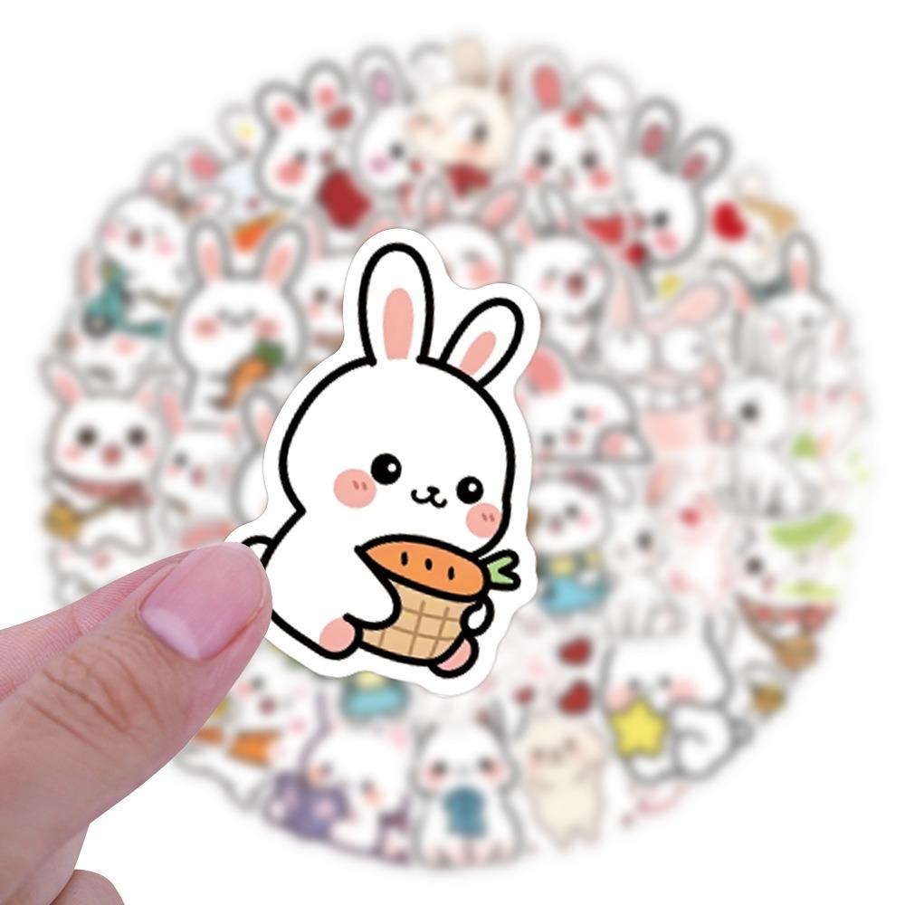 60Pcs Cute Bunny Graffiti Stickers Suitcase Water Cup Stationery Mobile Phone Scooter Laptop Refrigerator Decoration Diy Decals