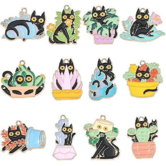 DanLingJewlry 50Pcs 10 Styles Zoo Animal Charms Cute Enamel Animal Charms Panda Fox Giraffe Tiger for DIY Jewelry Making