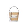 Bolso Cubo Mezcla de Paja y Tela Cuero Sintético MK Townsend para Mujer Blanco Natural 32S4S10C5O-884
