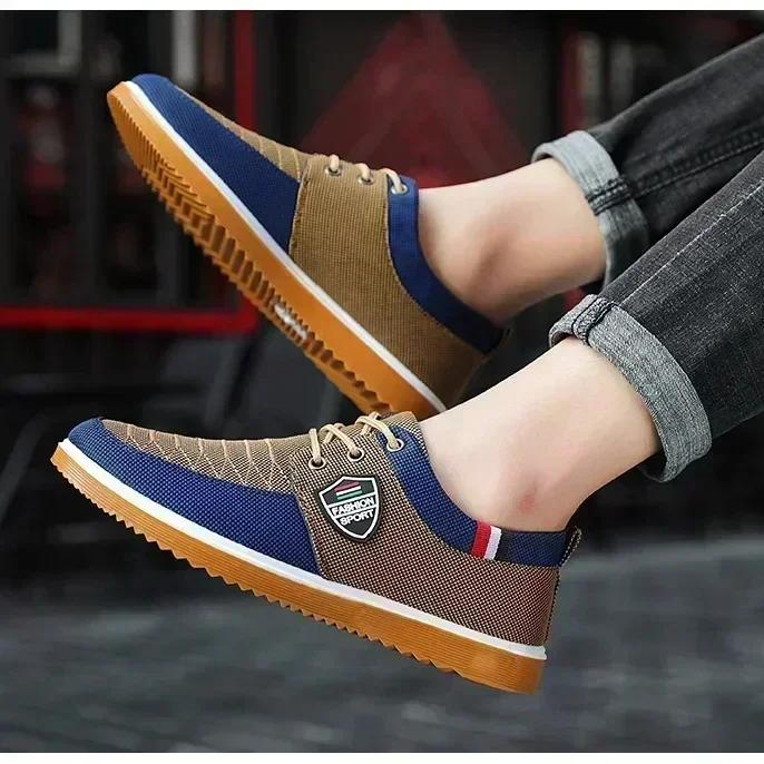 2025-Men's casual shoes Vulcanized Work loafers Mesh Lightweight Man sports shoes Canvas Shoes for Men zapatos para hombres/2024