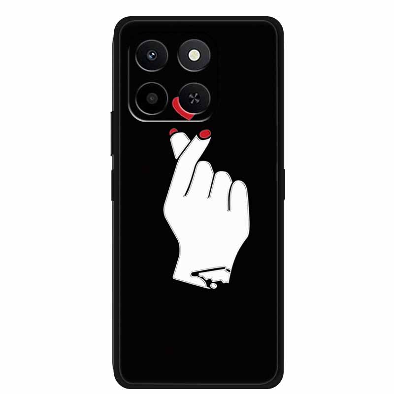3D Case For Honor X7d 5G Case X 7 d Coque 6.77" Emboss Flowers Black Silicone Soft Back Cover For Honor X7d 4G Cases Shell Funda