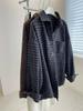 Damen Retro Karobluse - Herbst/Winter 2025 Koreanischer Lockerer Schnitt, Langarm Layering-Stil