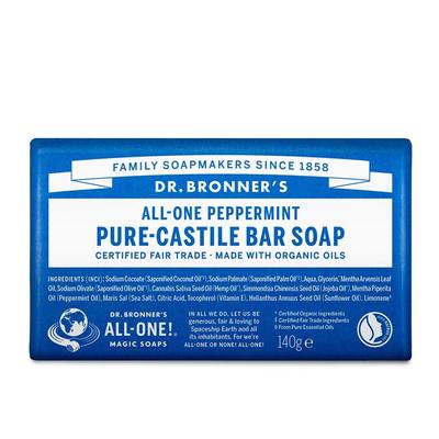 Dr.. Bronner's Peppermint Pure Castile Bassap 140g, 1 unitate