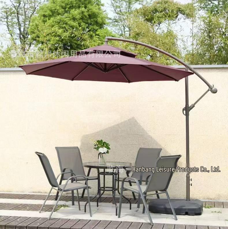 Waterproof Outdoor Sunshade Banana Umbrella for Patio, Garden, Hotel, or Beach