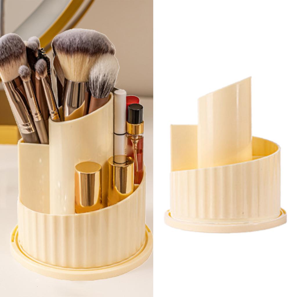 Rotatable Makeup Brush Holder Large Capacity Rotate Dustproof Cosmetic Brush Organizer