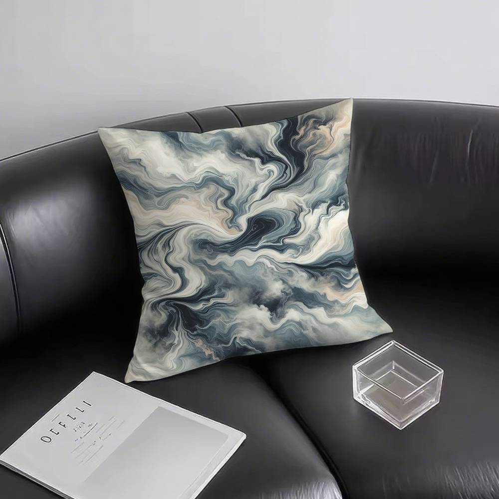 1pc Marble Pattern Pillow Case Fashion Square Pillowcase Bedroom Sofa Room Ins Decoration Leisure