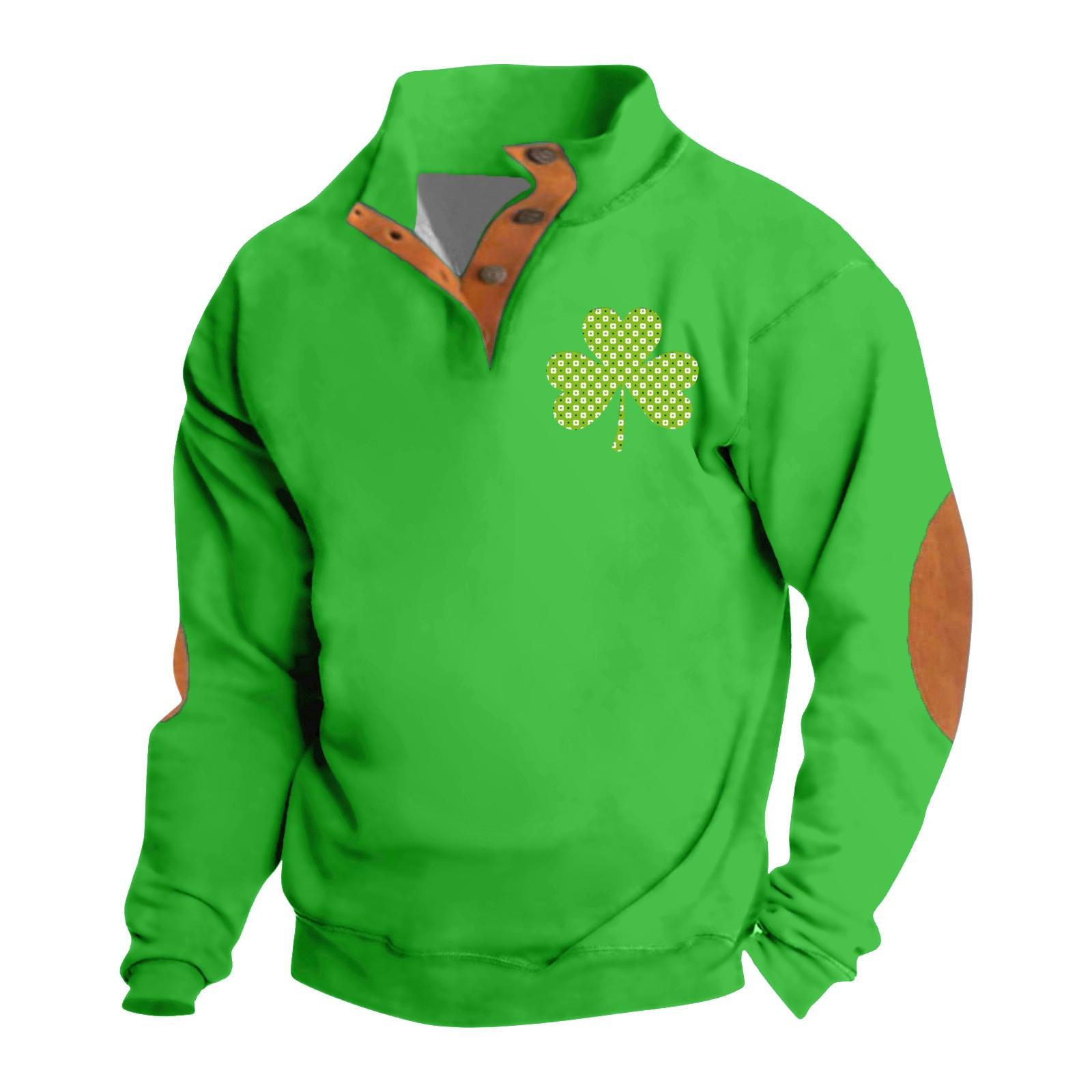 

Весенне-осенняя мужская толстовка с воротником-стойкой на открытом воздухе, повседневные свитера, топы XXL зелёный