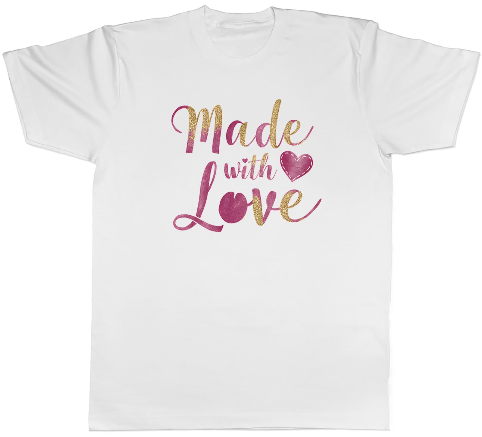 Made with Love Valentines Day Unisexs TShirt Tee Gift Top S