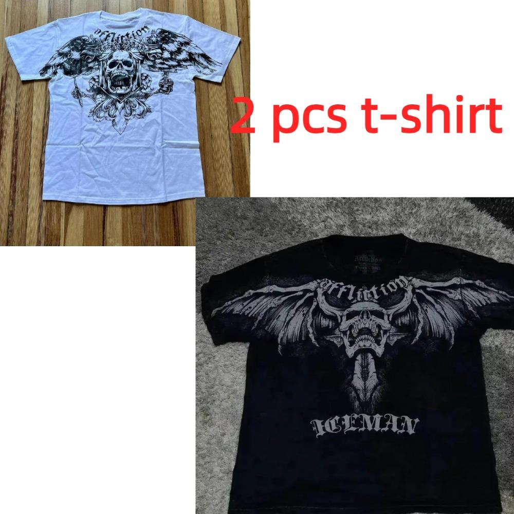 T-shirt da uomo estiva Affliction Vintage Oversize Y2K Streetwear Gotico da uomo e donna Retro Rock T-shirt da uomo Top