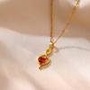 Gold Color Mom Necklace Colorful Butterfly Women Charm Red CZ Heart Musical Note Pendant Dainty Jewelry For Mather Birthday Gift