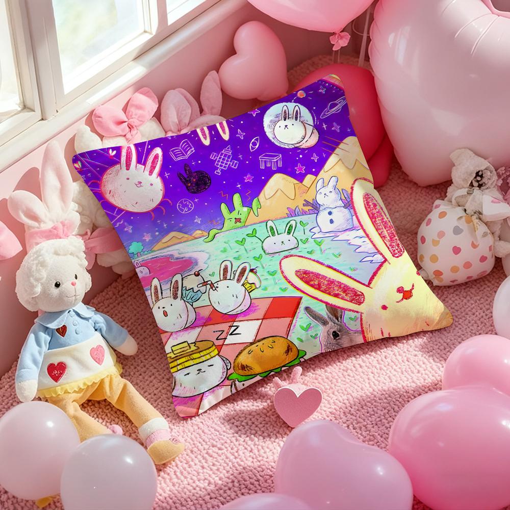 Game Anime O-Omori Cushion Cover Pattern Printed Pillowcase for Living Room Sofa Cushion Cover & Bedroom Decor