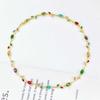 Multicolour Rose Flower Necklace Light Luxury Crystal Leaf Necklace Zircon Necklace  Women Girls