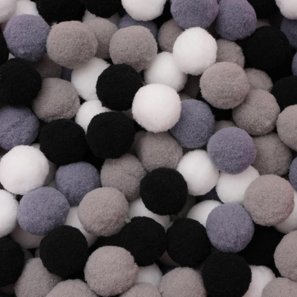 20-200 Stück Bunte Pompon-Plüschbälle Gemischte Farbe Kreatives Kinder-Handarbeitsmaterial Glitzer-Schaumstoffball DIY Bastelbedarf