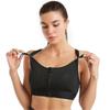 Women Front Zip Closure Fitness Supportive Sports Bra Vest Cross Back Yoga Bra Crop Top