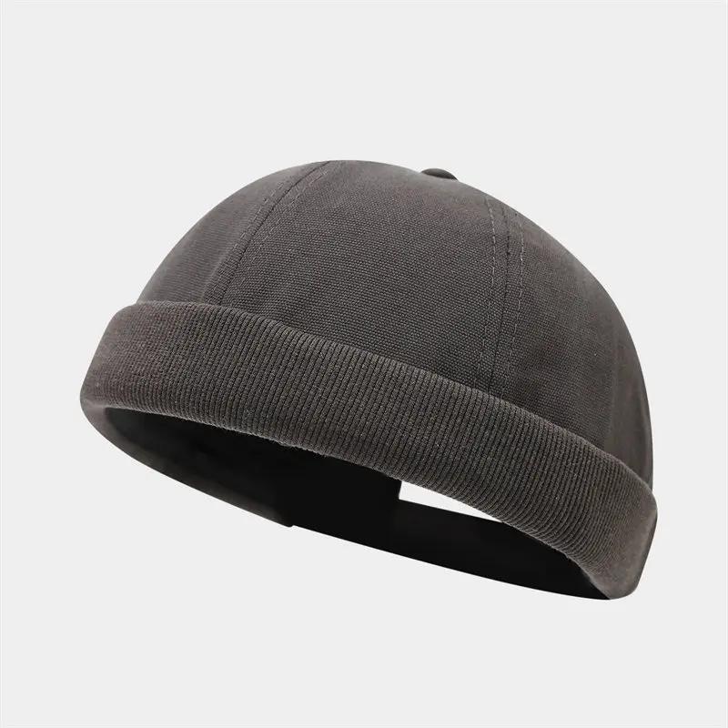 Spring and Summer Cotton Solid Docker Cap Brimless Hat Skullies Beanie Hats Landlord Sailor Cap Men and Women 40
