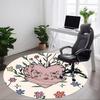 1pc Heart Flowers Office Round Area Rug,  Mat Suitable For Office, Under Office Chairs Bedroom Living Room Home Decor, Room Deco