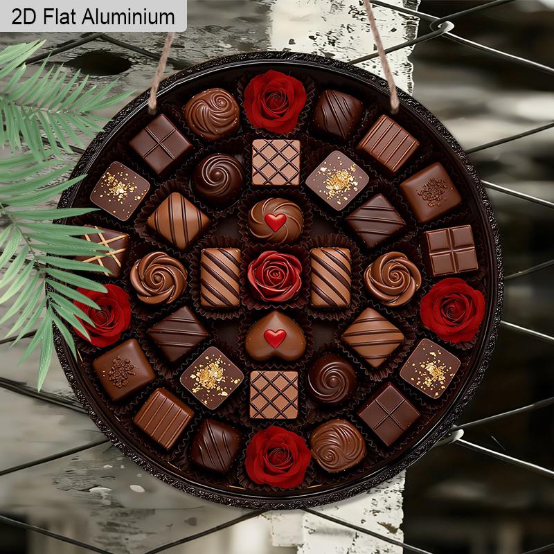 

2D Flat Aluminum Color Chocolate Sign Metal Wall Decor, Accessories for Home, Lover Gifts for Mom and Dad, Dessert Lovers Housewarming Gifts for New 1pc