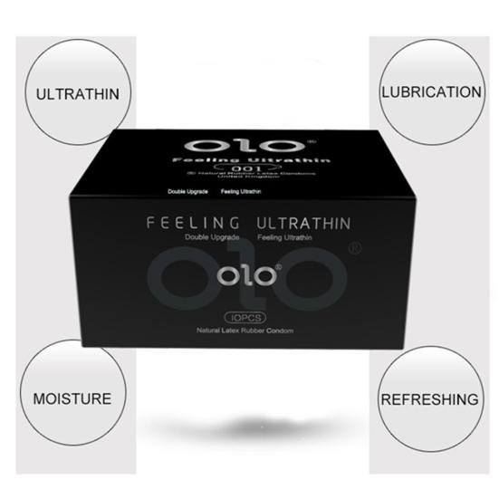 10Pcs Ultra Thin Latex Adult Contraception Hyaluronic Acid Lubricating Condoms