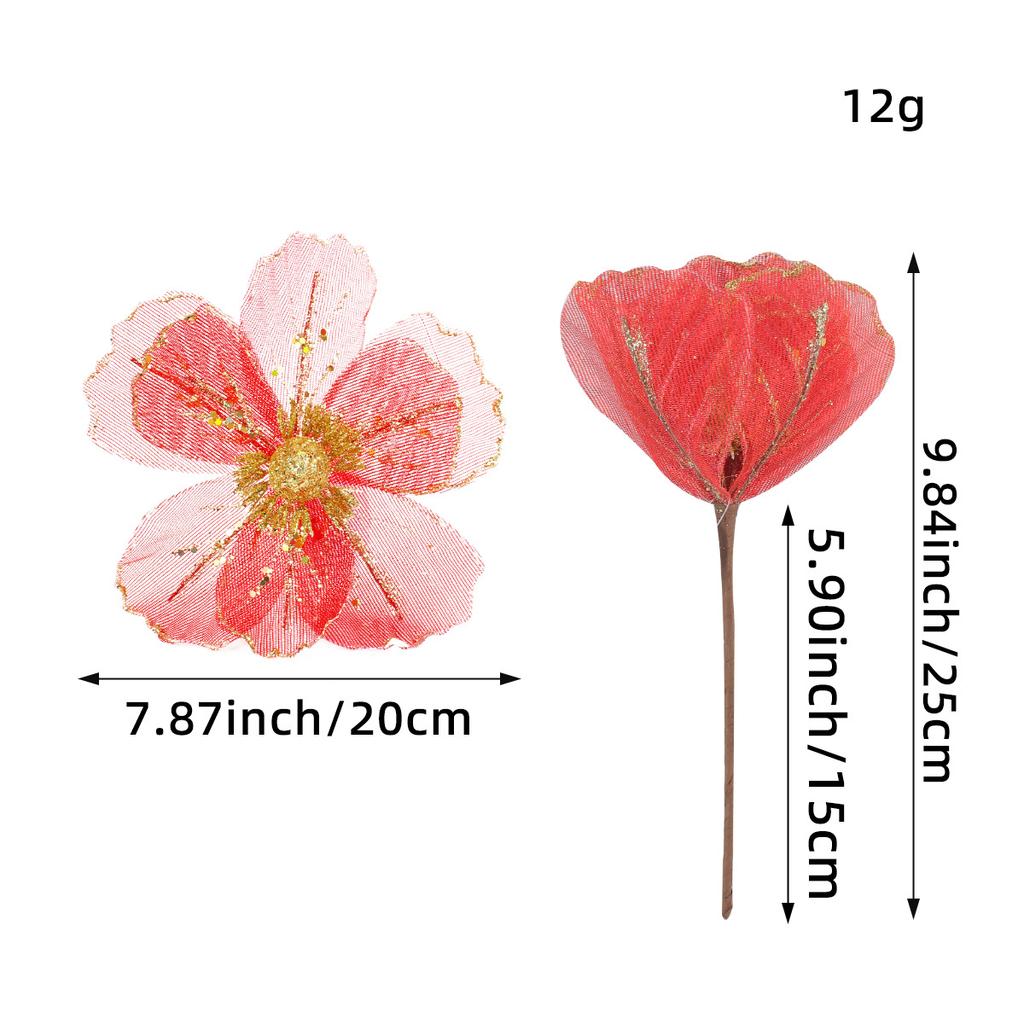 Mesh Christmas Flowers, Christmas Decoration Props, Christmas Tree Decorations, Fabric Flower Arrangements, Party Decorations, DIY Fake Flower