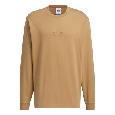 Originals Ss24 Haut Manches Longues Lavé T-shirt Sport Rétro Col Rond Hommes Hauts Marron Désert JV6937