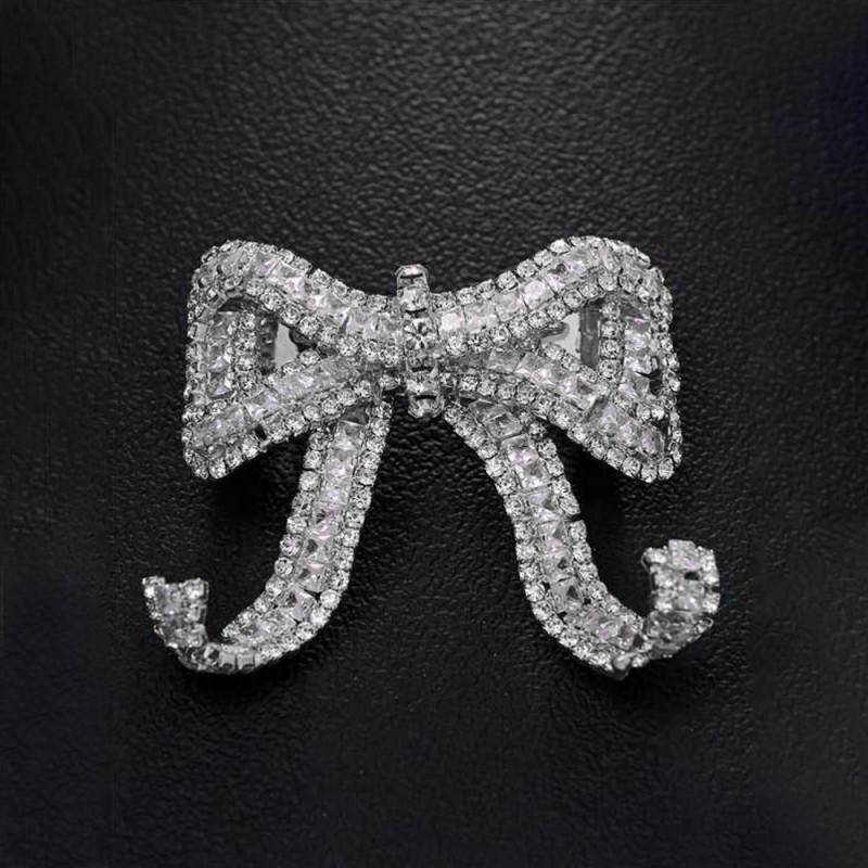 Bow Hairpin Light Luxury Sparkling Headwear High-end Birthday Princess Bride Wedding Hair Accessories серебряный