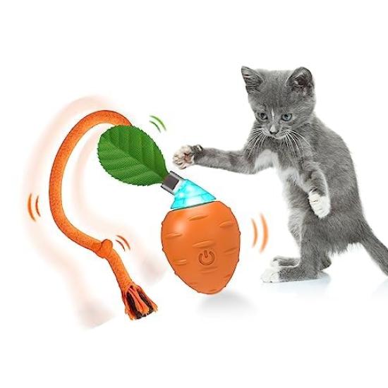 Kitoy Cat Cat Electric Cat Cat Toy Interactive Automatic Toy Electric Cat Mobile Long Tail Toy Ball with Simulated Bird USB Rechargeable Electric Cat