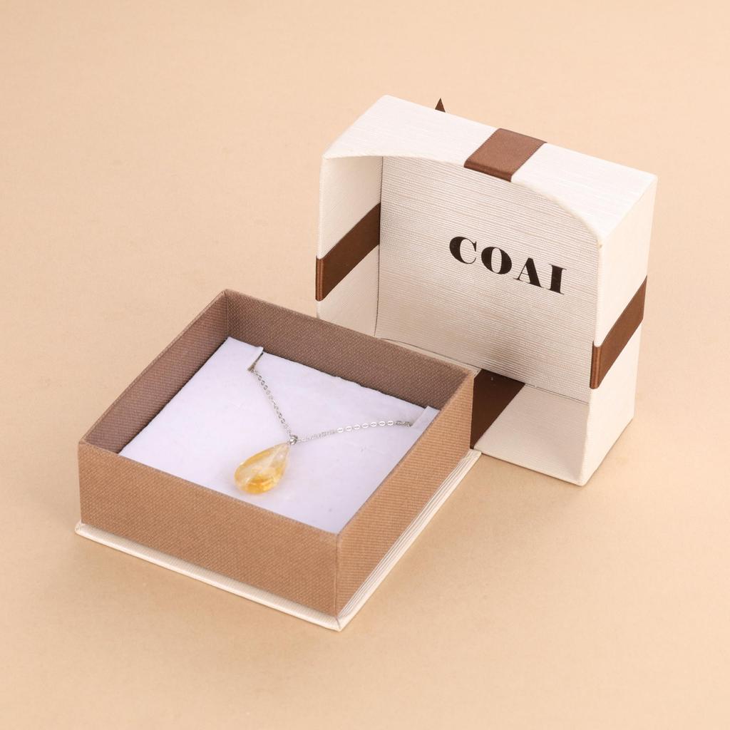 [COAI] [Koai] Teardrop Citrine November Birthstone Power Stone Necklace for Women