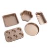 6pcs Bakeware Set Loose Bottom Carbon Steel Anti Stick Baking Pans Set for   Muffin Pizza