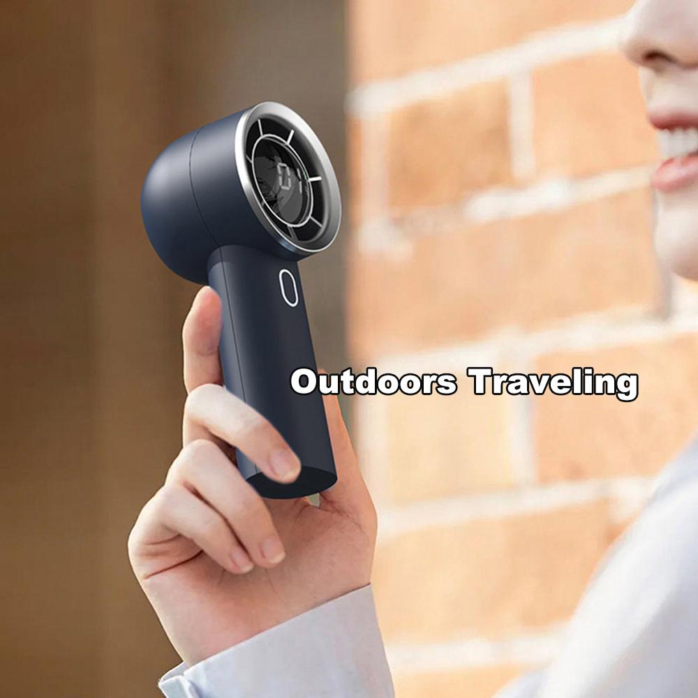 Tragbarer Handheld-Turbo-Ventilator Kleiner Tisch-Taschenventilator mit 100 Geschwindigkeiten Stufenlose Einstellung USB