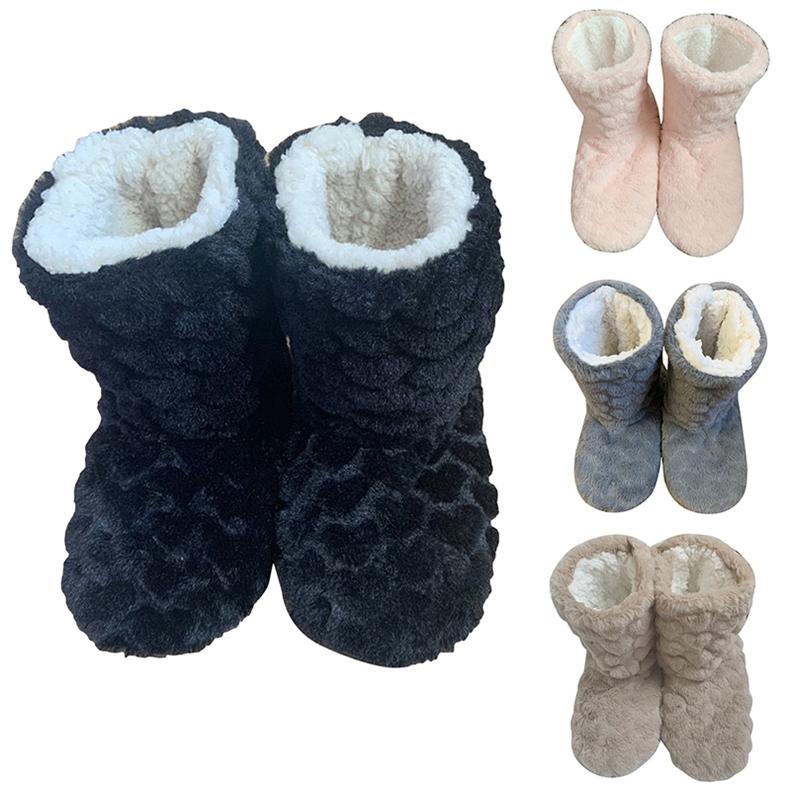 Winter Couples Anti-Slip Thick Fleece-Lined High Sock Booties for Indoor Dance and Parenting Activities Adult Non-Skid Floor Socks