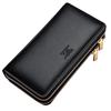 Carteira Bifold Masculina Seven Wolves em Couro Genuíno com Zíper Duplo