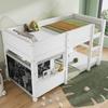 Lit Maison Lit Enfant Lit Jeu Lit Superposé avec Deux Planches Capable Graffiti avec Petite Étagère 90x200 Blanc [ANCIEN SKU:2906401AAW]