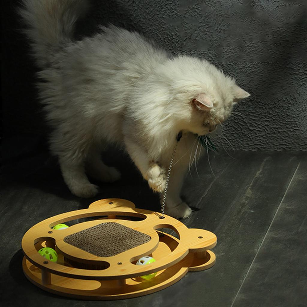 Cat Scratcher Board Wear Resistant Cat Scratching Board Toy with Ball Multifunction Grinding Claw