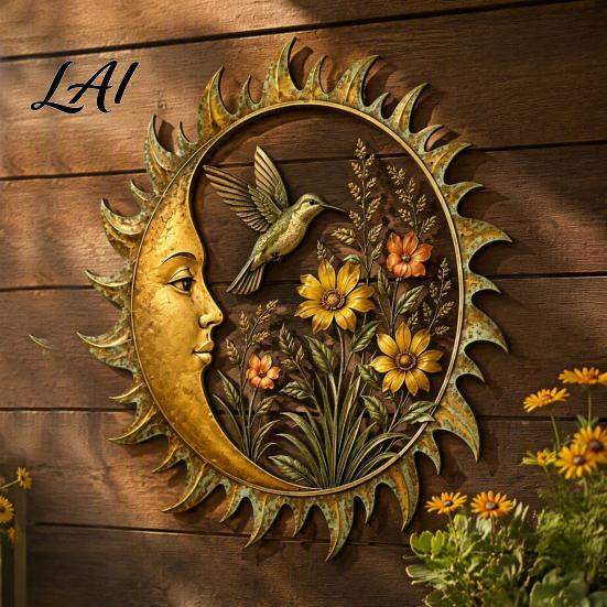 Nordic Home Decor Pieces Sunshine Garden Wall Decoration Dragonfly/Bee/Butterfly/Bird Decor Acrylic Sun Artistic Hanging for Yard Ornament