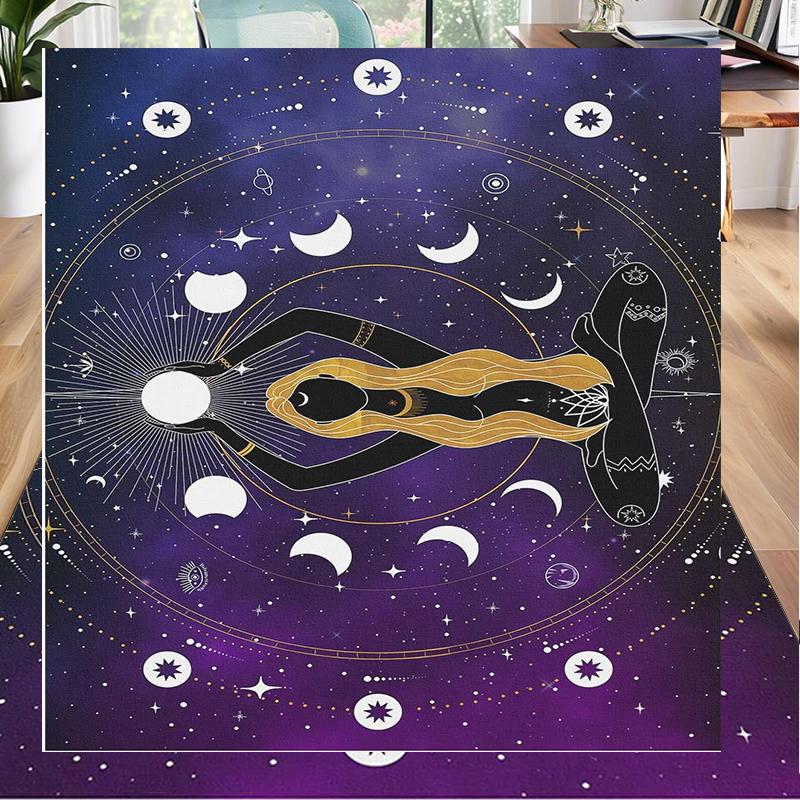 Moonlit Meditation Office Rug Chair Mat, Entryway Carpet, Suitable for Front Door, Bedroom, Living Room, Desk, Holiday Gift