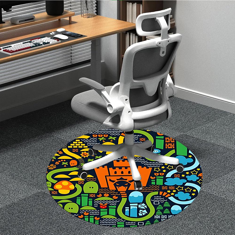 1 runder Teppich „Fantasy World“ für Büro und Wohnbereich, geeignet als Fußmatte für den Innenbereich, unter Bürostühlen, im Schlafzimmer, Wohnzimmer oder als Raumdekoration.