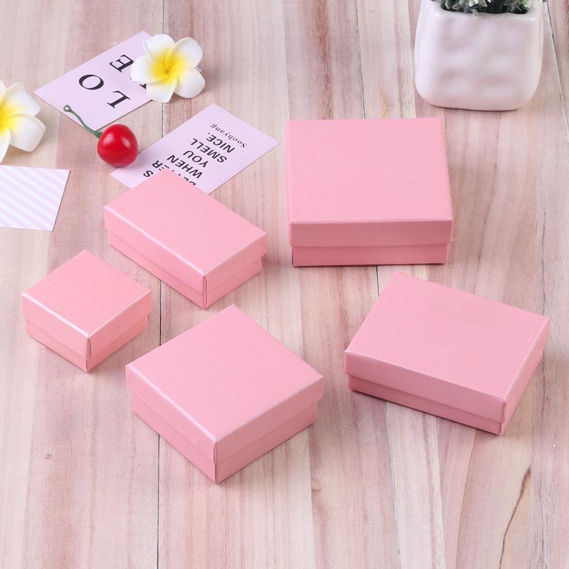 5pcs Paper Jewelry Box For Ring Earrings Pendant 9x9x3cm Display Packaging Wedding Birthday Party Gifts Organizer Holder Boxes