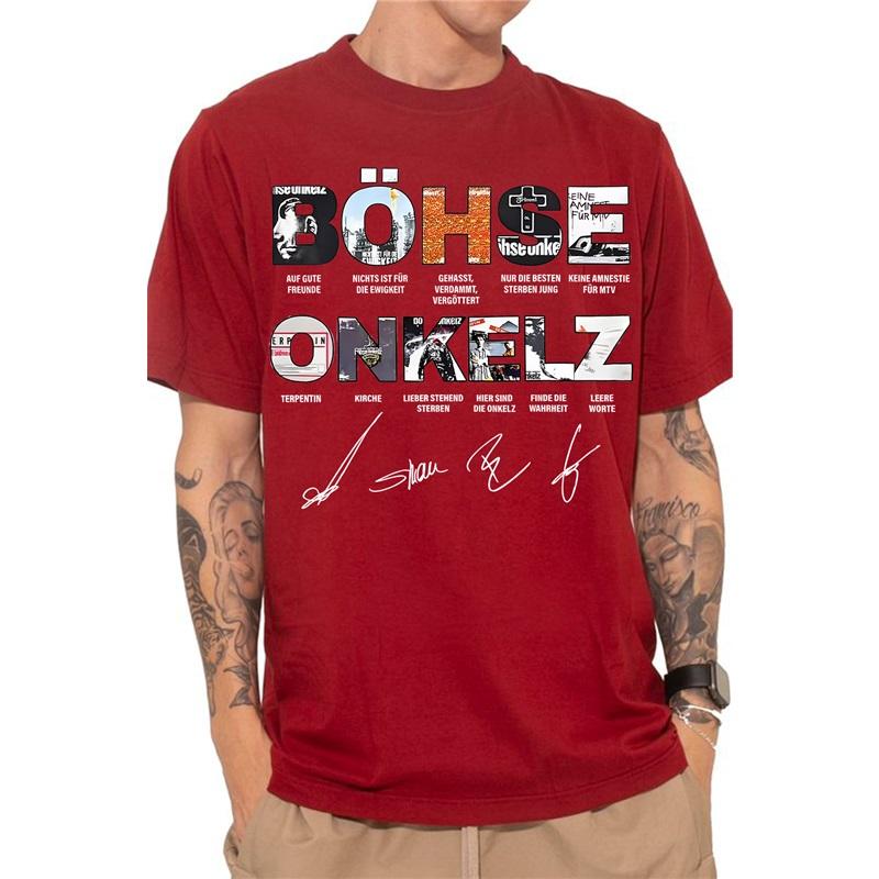 Kapela Böhse Onkelz Global Tour Merch Tričko Německá Heavy Metal Kapela Tričko Oversized Y2k Ležérní Bavlna Volné Pánské Dámské Trička Dámské Pánské Oblečení