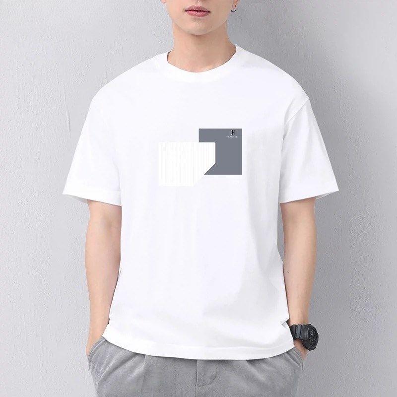 

Lettre D été Épissage À Carreaux T-shirt À Col Rond En Coton Noir Impression Ample Décontractée Américaine 4XL