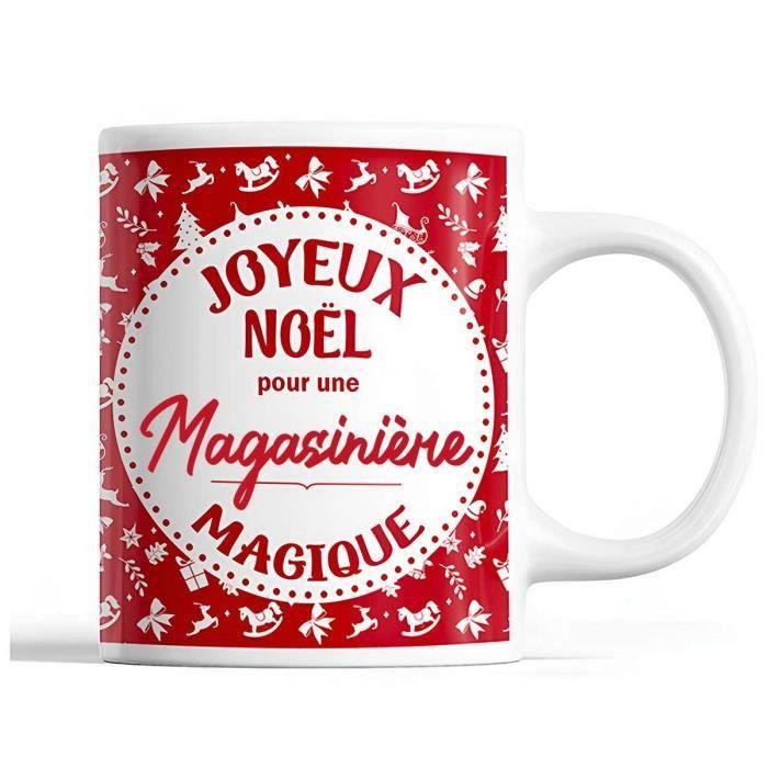 Mug - Christmas Shop Assistant Woman - Red - 325 Ml - Dishwasher and Microwave Safe
