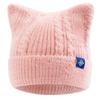 New Women And Girls Cat Ear Knit Beanie Hat, Cute Faux Fur Fluffy Candy‑Color Winter Hat, For Winter Daily Street Wear