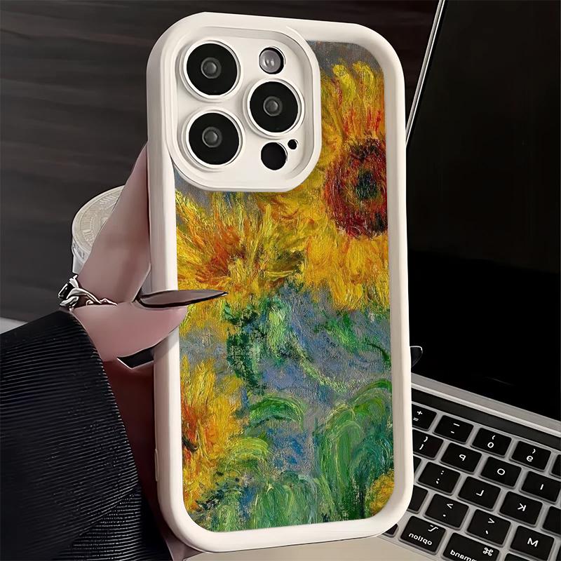 Phone Case for iPhone 17 Air 16E 15 16 Pro Max Van Gogh Oil Painting Aesthetics Cover 14 Plus 13 12 Mini Soft Shell Silicone Fun