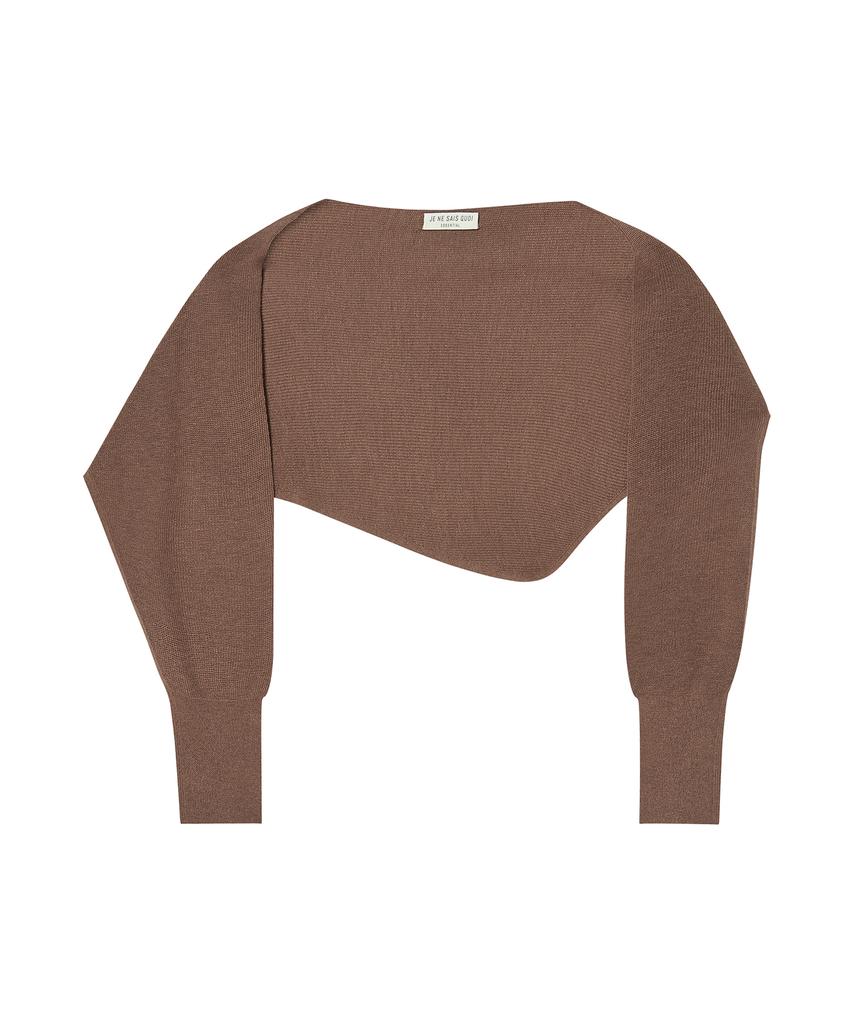 JE NE SAIS QUOI Rib Cashmere Knit + Shawl Muffler Set_ Mocha