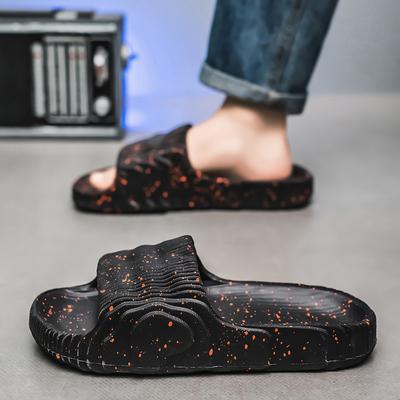 Men Summer Casual Slippers Mens Black Slides Slip On Soft Lightweight Indoor Home House Beach Shoes
