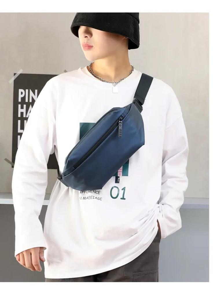 Multi-Function Men's Chest Bag Waterproof Nylon Shoulder Bag Travel Hiking Waist Pack Large Capacity Crossbody Sling Backpack