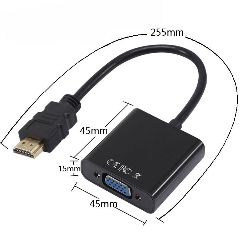 1080p HDMI-kompatibler Videokabel-Stecker auf VGA-Buchse, unidirektionaler HD-Konverter