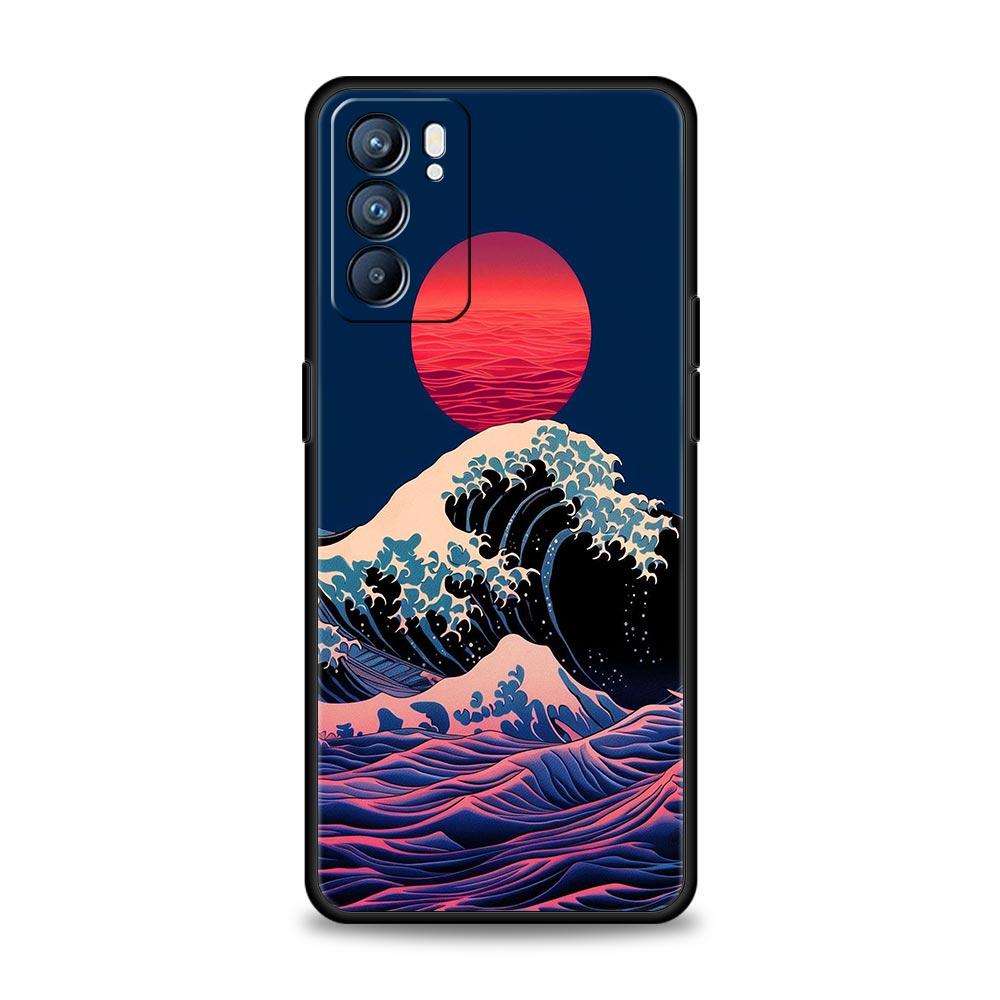 Fashion Great Blue Wave Phone Case For Oppo Reno13 Reno12 Reno11 F Reno10 Pro A54 5G Find X5 A53 A52 A9 A17 4G A79 A80 A98 Cover