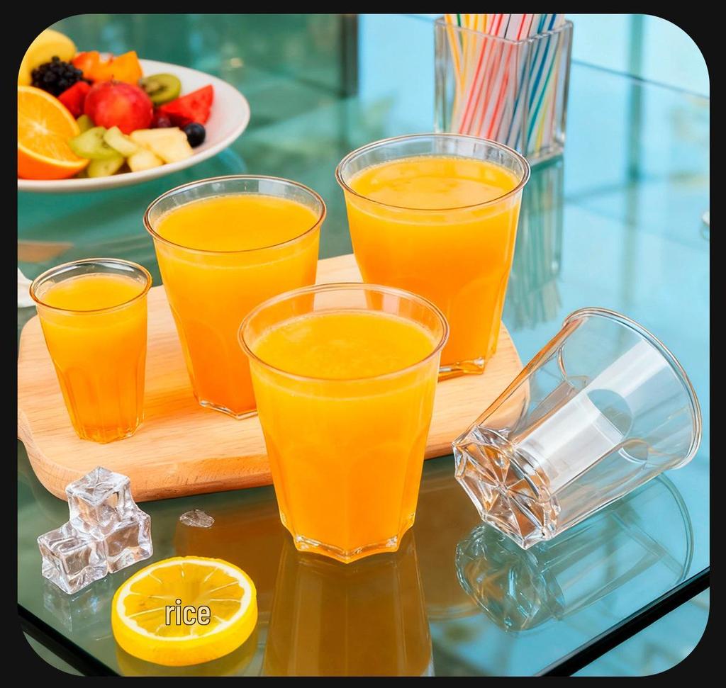 Aviation-Grade High-Transparency Disposable Water Cup: Durable, Thickened, Octagonal Design for Household and Bar Use, Resistant to High Temperatures.