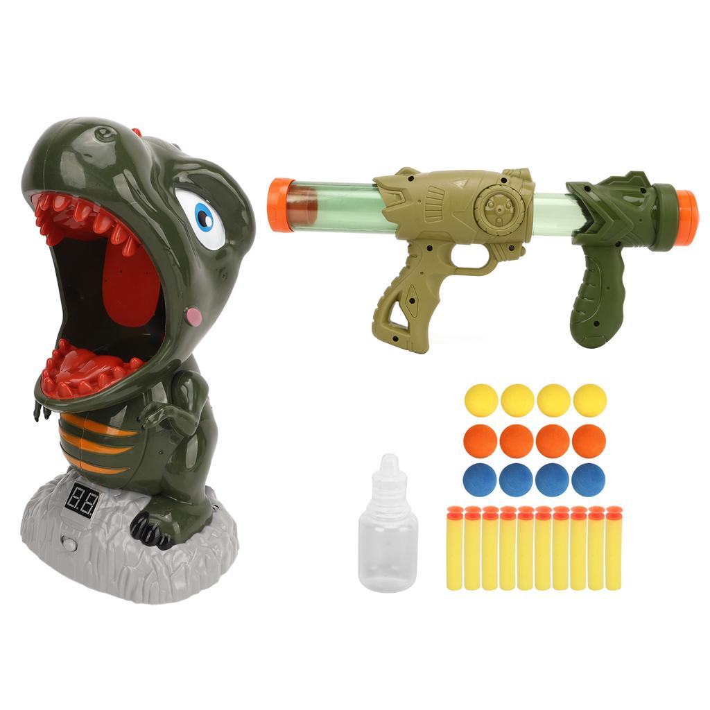 Electric Spraying Dinosaur Shooting Toy LCD Target Soft Projectile Balls Shooting Dinosaur Toy Set